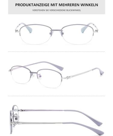 Lanomi Blue Light Filter Reading Glasses - Half Frame Metal Oval Design for Men & Women +1.0 to +4.0 Diopters Anti-Blue Light Visual Aid - Buy Online on GoSupps.com