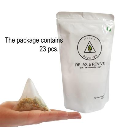 Revitalizing Tea Baths Pyramid - 23 Piece Herbal Bath Additives with Milk & Lavender for Home Spa Relaxation | Bio Skin Care & Rejuvenation - Buy Online on GoSupps.com