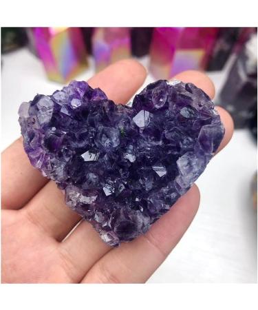 Crystal Rough for Natural Heart-Shaped Amethyst Quartz Crystal Cluster Specimen Decor Crystal Quality Gem Home Decor - Buy Online on GoSupps.com