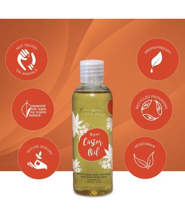 Aroma Magic Castor Oil | 100% Pure & Natural Cold-Pressed Carrier Oil | Nourishes Hair Eyelashes & Eyebrows | Hydrates Skin & Scalp | Hexane-Free | 6.76 Fl Oz (200ml) - Buy Online on GoSupps.com