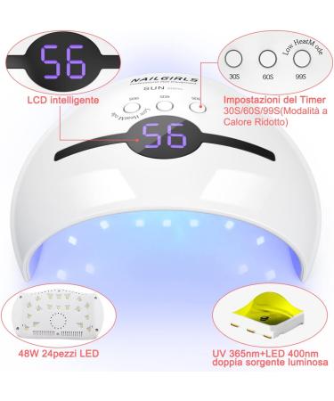 Buy Nailgirls 48W UV LED Nail Dryer - Smart Timer & LCD Display for Gel Nails | Best Nail Lamp for Home & Salon - Buy Online on GoSupps.com