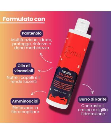  DIVINA BLK Baby Curly Conditioner Balm for children with afro and curly hair with shea butter aloe and grapeseed oil (250ml) - Buy Online on GoSupps.com