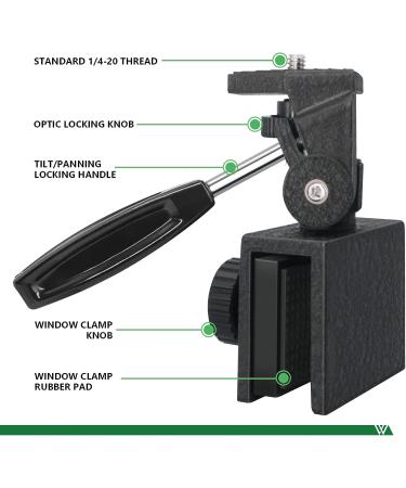 Adjustable Car Window Mount for Spotting Scope Binocular Monocular | Panhead Clamp with 1/4-20 Thread - Buy Online on GoSupps.com