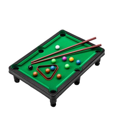 Mini Pool Table & Billiar-d Set, Mini Billiards Game Tables, High Simulation Light Billiards Mini Playset, Ome and Office Desktop Billiards Game Green_A