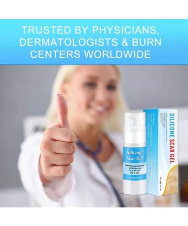 Kinbeau Silicone Scar Gel 30g - For Face, Body, C-Section, Stretch Marks, Surgical, Burn, Acne, Old & New Scars - White Blue - 1oz - Buy Online on GoSupps.com