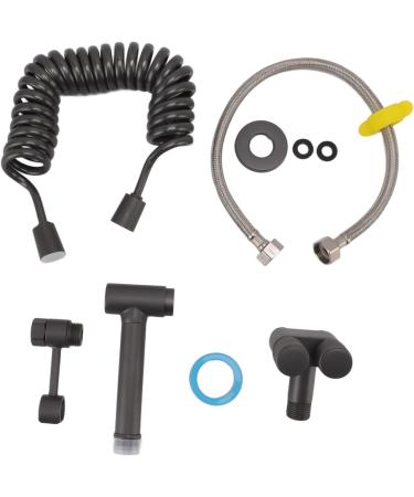Hand Toilet Sprayer Kit - Brass Bidet Attachment for Home Bathroom | WC Bidet Sprayer with Hose - Gray - Buy Online on GoSupps.com