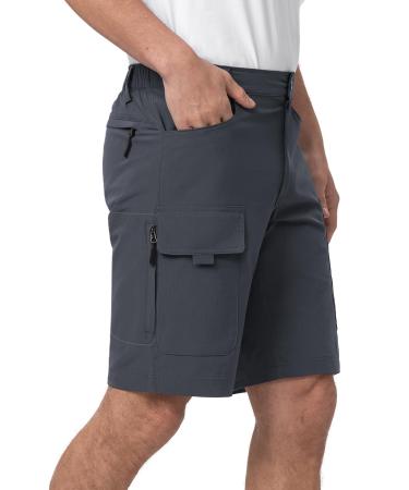 Moosehill short pants men hiking trousers cargo shorts water -repellent with 6 bags light breathable mtb pants cycling pants bike pants manner short bermuda treking outdoor pants summer dark gray xxl
