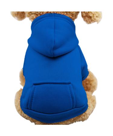 Fashion focus on dog hoodies with bags warm for winter for small dogs chihuahua coat clothing puppies cats custume (large dark blue) l dark blue