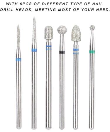 6Pcs Stainless Steel Nail Drill Bit Set - Manicure Nail Art File Bits Tools (#8) - Buy Online on GoSupps.com