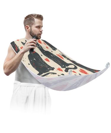 Beard Bib Apron Beard Hair Catcher for Men Shaving Fathers Day Christmas Gifts for Dad Beard Bib Black Cat Love Heart