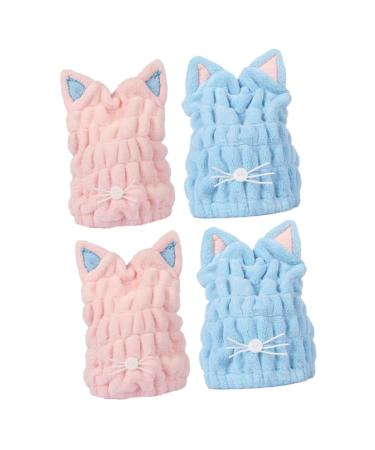 Housoutil 4 Pcs Thicken Shower Hair Drying Cap Fast Drying Cap Shower Cap Soft