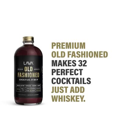 LAVA Premium Aromatic Old Fashioned Cocktail Mixer 16oz - Makes 32 Cocktails - Cocktail Syrup with Aromatic Bitters, Demerara, Marasca Cherry, Orange Zest, Hazelnut, Cinnamon - Just Add Whiskey 16 Fl Oz - Buy Online on GoSupps.com
