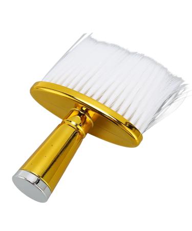 Qukaim Barber Brush Neck Face Duster Brush Electroplated Handle for Salon and Home Loose Hair Remover