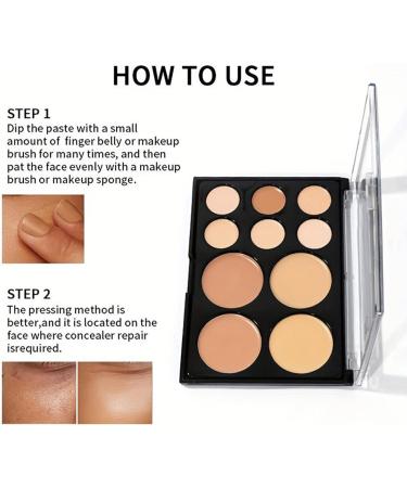  Uozonit Cream Concealer Palette - 10 Shades Waterproof and Blendable Concealer Palette | Face Sculpting Under-Eye Concealer Water Resistant - For Women Daily Home Use - Buy Online on GoSupps.com