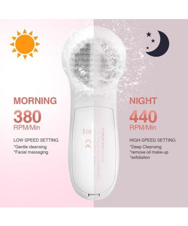TOUCHBeauty Facial Cleansing Brush Set | 3 Brush Heads for Gentle Cleansing, Deep Scrubbing, and Massaging | AG-0525A Pink - Buy Online on GoSupps.com