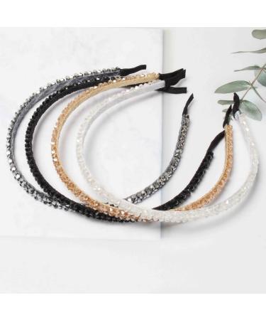Sleek Crystal Rhinestone Headbands - 4 Pack for Women and Girls - Buy Online on GoSupps.com
