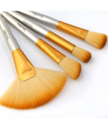 Yuwaku Champagne Makeup Brushes Set - 32 Piece Cruelty-Free Synthetic Fiber Bristles with Travel Case - Valentines Day Gift for Kids - Foundation, Powder, Blush, Eyeshadow - NO Shedding - Buy Online on GoSupps.com