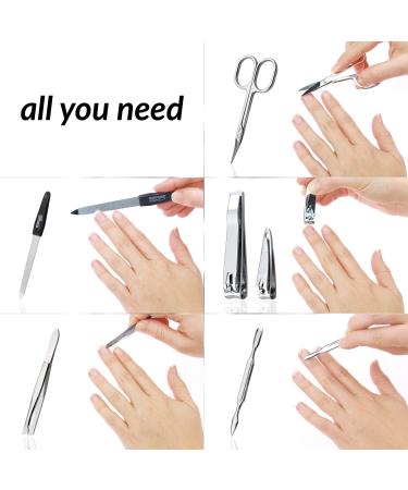 Premium 6-Piece Manicure Set Solingen - Art Leather Case & Polished Steel - Ideal for Men & Women - International Shipping Available - Buy Online on GoSupps.com
