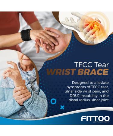 FITTOO Copper Infused Wrist Brace for TFCC Tears & Ulnar Side Pain | Reversible Carpal Tunnel Support - Medium - Buy Online on GoSupps.com