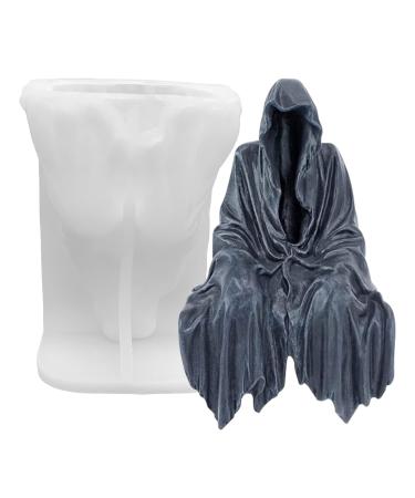 Ghost Candle Mold Halloween God of Death Resin Casting Silicone Mold for DIY Aromatherapy Candles Wax Plaster Polymer Clay Decoration