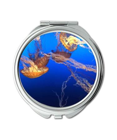 Mirror makeup mirror jellyfish nature ocean pocket mirror portable mirror