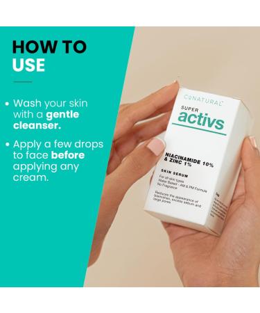 Conatural Niacinamide Serum 30ml | 10% Niacinamide + 1% Zinc - Anti-Aging & Pore Minimizer Serum for Glowing Skin - Buy Online on GoSupps.com