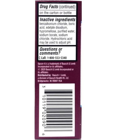 B&L Opcon-A Allergy Relief Eye Drops 0.5oz | Fast Relief for Itchy Eyes | International Shipping Available - Buy Online on GoSupps.com