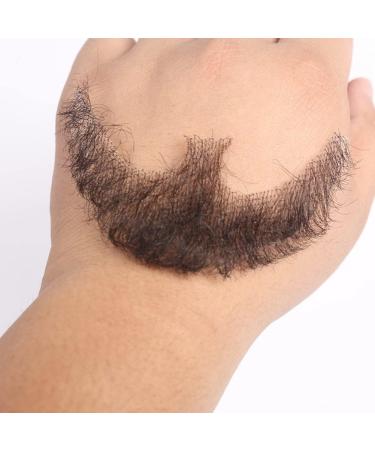 Human Hair Fake Face Beard and Mustache Invisible False Beards for Adults Men for Film Makeup and Special Effects Cosplay Party Prop Black - Buy Online on GoSupps.com