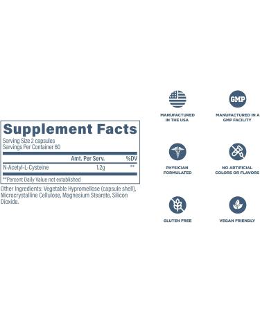 Revive MD NAC Supplement for Men & Women - N-Acetyl Cysteine Supports Respiratory Cardiovascular & Cellular Health - Antioxidant & Immune Support (120 Capsules 60 Servings) - Buy Online on GoSupps.com