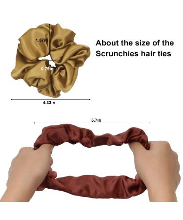 Jumbo Satin Hair Scrunchies for Women - 6PCS Oversized Scrunchie Set for Thick Hair - Buy Online on GoSupps.com