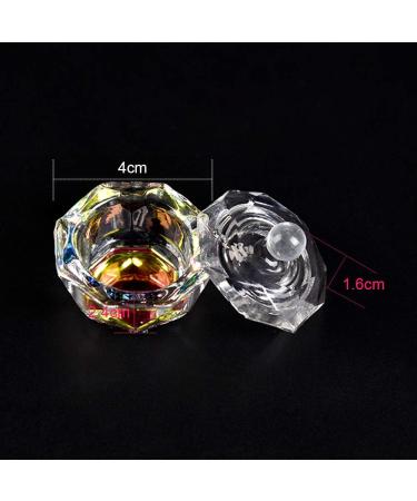 Alexnailart Nail Art Glass Dappen Dish Symphony Crystal Cup Acrylic Liquid Powder Holder with Lid Manicure Tool (Octagon) - Buy Online on GoSupps.com