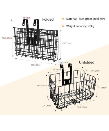 HOMEE Folding Rear Bike Basket - Detachable Front Bag for Mountain Bike - Cargo Rack Accessory - Black - Buy Online on GoSupps.com