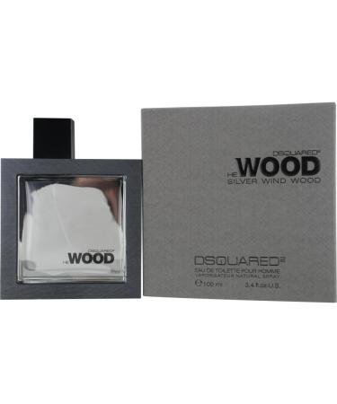 Dsquared2 He Wood Silver Wind Wood Eau De Toilette Spray for Men 3.4 Ounce