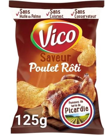 Vico chips saveur poulet r ti : croquez dans l'ap ritif parfait avec cette d licieuse collation de 125g ! - Le Lot De 4 - Buy Online on GoSupps.com