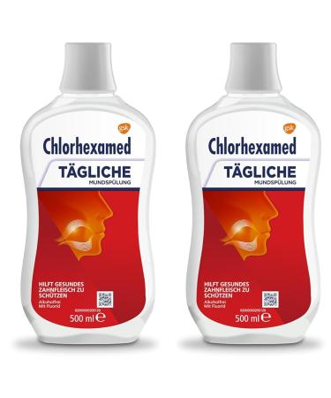 Chlorhexamed daily mouthwash 500 ml for daily care and cleaning with mouthwash antibacterial (pack with 2) 500 ml (2 -pack) New package