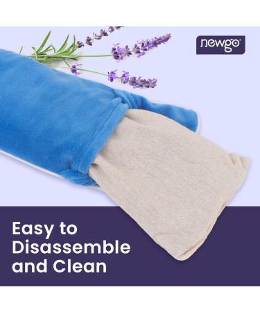 NEWGO Moist Heat Eye Mask Warm Heated Eye Mask for Dry Eyes Microwavable Weighted Eye Pillow with Lavender for Headache Migraine Puffy or Swollen Eyes Irritated and Yoga Relaxation (Blue) - Buy Online on GoSupps.com