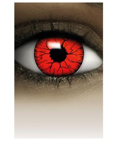 FXCONTACTS Colored Halloween contact lenses red devil soft 2 pieces (1 pair) -50 diopters with presumption easy -to -use red daily lenses perfect for Halloween Mardi Gras Fastnacht carnival 2.5 diopters 14.20 millimeters 2