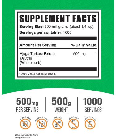 Bulk Supplements Ajuga Turkest Extract Powder Herbal Ajuga 500 mg per Serving - 17.6 Oz - Buy Online on GoSupps.com