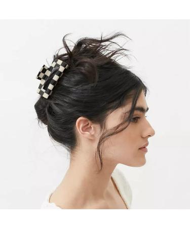 KICOSY Checkered Hair Clips for Women - Square Claw Clips for Thick and Thin Hair - Y2K Aesthetic Hair Accessories - Cute Hair Clamps for All Hair Types - 4.4 Inch and 2 - Buy Online on GoSupps.com