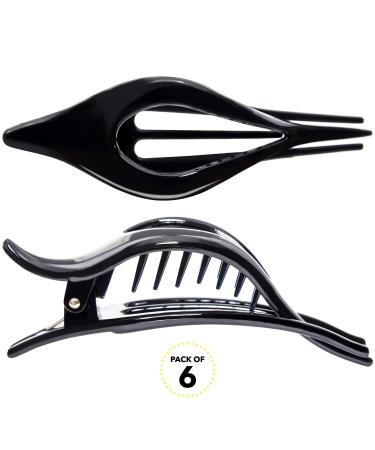RC ROCHE 6 Pieces Oval Hair Clips for Women - Curvy Elegant Medium Black Side Hair Clips - International Shipping Available - Buy Online on GoSupps.com
