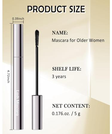 Black Mascara for Older Women 60 Plus Volumizing Mascara Volume and Length for Mature Women with Thinning Lashes Hypoallergenic Prime Mascara Long-Lasting Waterproof Makeup for Sensitive Eyes-01 01 Black - Buy Online on GoSupps.com