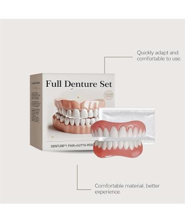 Full Denture Set Silicone Dentures Set Comfortable and Realistic False Teeth Complete with Gutta-Percha Soft and Comfortable (2) (1pc) - Buy Online on GoSupps.com