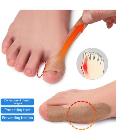 Self-Adhesive Big Toe Corrector Straps - 12 Pieces Hallux Valgus Brace Tape (Complexion) - Buy Online on GoSupps.com