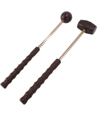 Filfeel Massage Ball Hammer - Portable Manual Massage Device for Back & Shoulder Muscle Relief | Wood Massage Hammer with Spring Grip - Buy Online on GoSupps.com