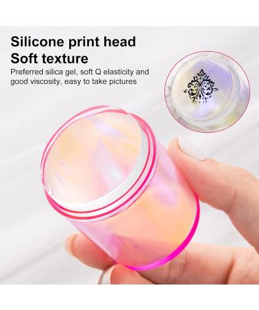 Sanwood Nail Art Stamp Set Trendy DIY Craft Manicure Tool with Good Elasticity & Soft Texture for Women - Transparent Nail Seal - Buy Online on GoSupps.com