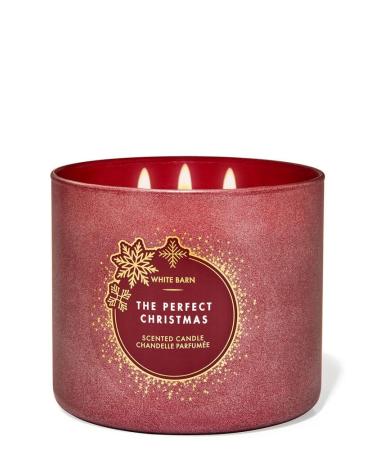 Bath & Body Works White Barn The Perfect Christmas 3-Wick Candle w/Essential Oils - 14.5 oz -(The Perfect Christmas) Label Artwork Varies