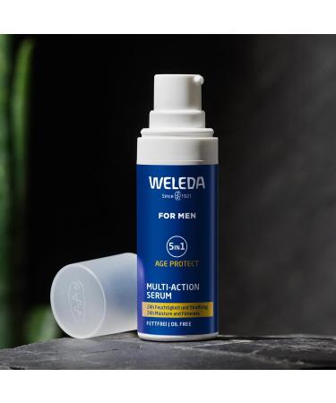 Weleda 5in1 Age Protect Multi-Action Serum for Men Facial Serum Oil-Free Non-Greasy Reduce Wrinkles 24hr Moisturiser Natural Organic Vegan 30ml - Buy Online on GoSupps.com