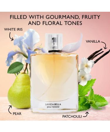 LA VIDA BELLA Eau De Parfum for Women 3.4 fl oz Natural Spray - Rich Elegant Aroma filled with Gourmand Fruity and Floral Tones. Ideal for gift on special occasions Birthdays. - Buy Online on GoSupps.com