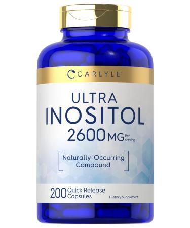 Carlyle Inositol Capsules 2600mg | 200 Count | Non-GMO, Gluten Free Myo-Inositol Supplement
