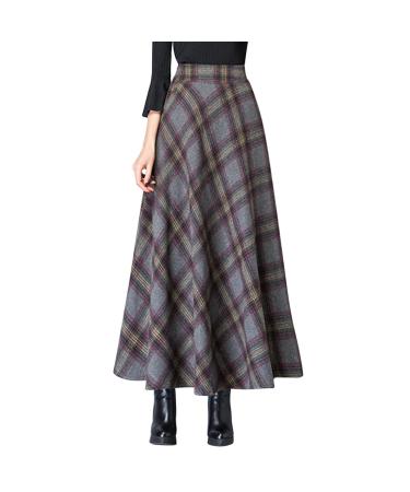 Women's skirt short black long beach skirt A-line ball dress ladies slit with high elastic waist elastic vintage flower swing rock elastic waistband a line mini skirt dark gray l